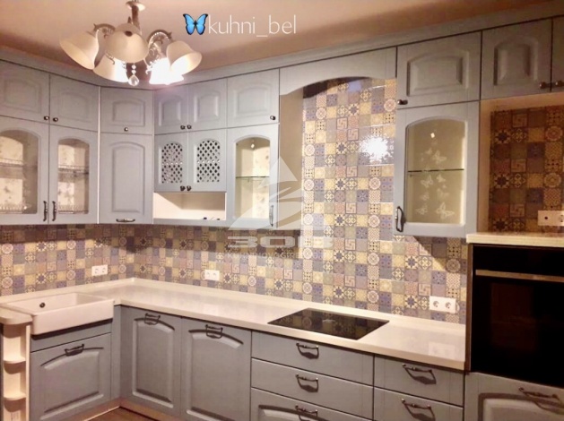 Голубая кухня Прованс, мдф-пвх Ретро
