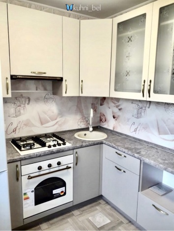 Кухня Кашемир, мдф-пвх с прямыми фасадами