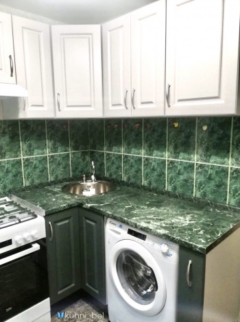 Заказ УТ229. Кухня бело-зеленая, миф-пвх