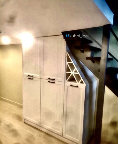 Комод на заказ под лестницу с фасадами из мдф-пвх Марсель