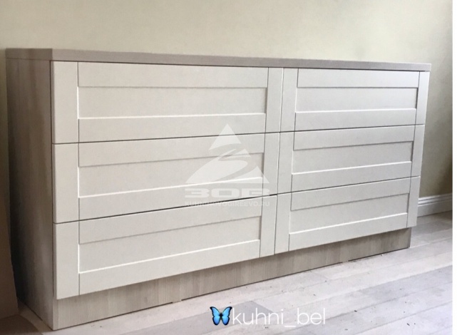 Комод в спальню из мдф-эмаль матовая без ручек