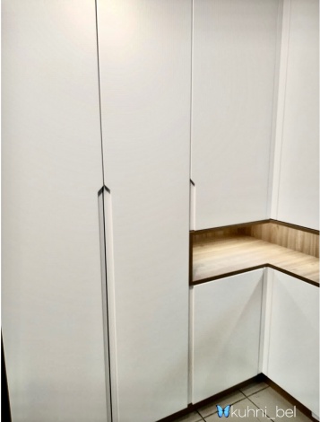 Белый шкаф без ручек в прихожую в стиле Минимализм