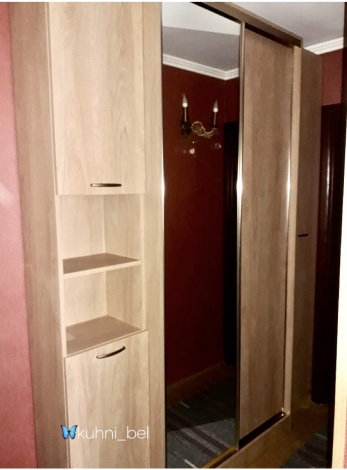 Шкаф купе в Прихожую с прямыми фасадами из лдсп "под дерево"