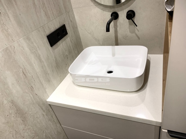 СИМ128. Тумба в Ванную со столешницей из Камня