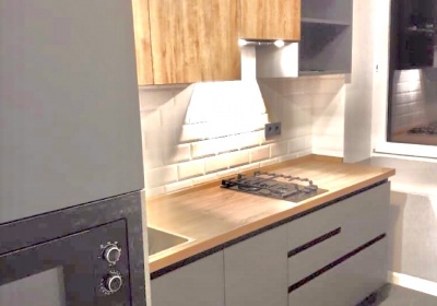 Заказ УТ239. Кухня комби с фасадами МДФ-пвх матовые и Пластик "под дерево"