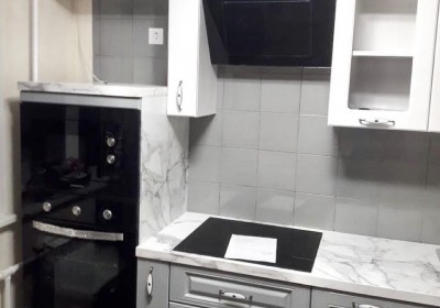 Кухня в стиле Неоклассик с фасадами комби мдф-пвх / Эмаль