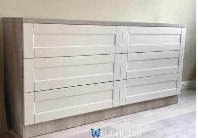 Комод в спальню из мдф-эмаль матовая без ручек