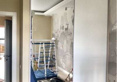 УТ190/6. Шкаф-купе в комнату из лдсп и зеркальным фасадом